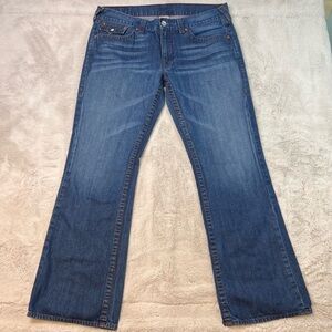 True Religion Bootcut Jeans Mens Size 38 Made in USA 100% Cotton 34" Inseam